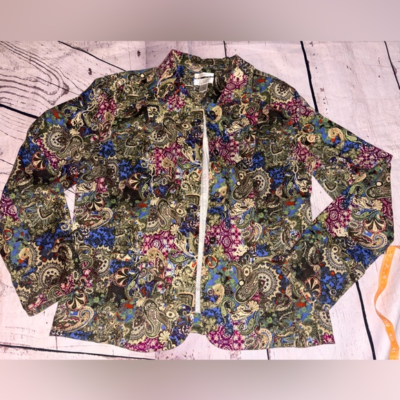 Christopher & Banks Jackets & Blazers - Christopher & Banks stretch paisley printed jacket XL